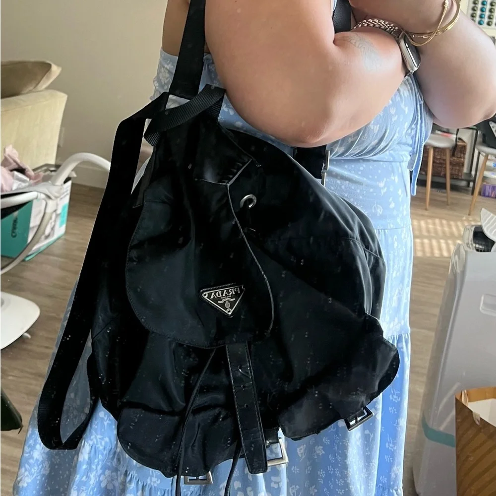 Authentic Prada are-Nylon Drawstring Backpack - Picture 7 of 10